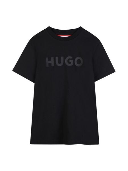 HUGO T-Shirt G01014 D Czarny Regular Fit. Czarne t-shirty dla chłopców Hugo, bez wzorów, z bawełny, bez ramiączek. Za 209.99 zł.