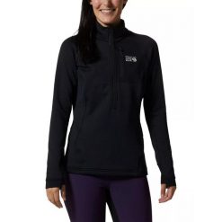 Damski sweter polarowy Mountain Hardwear Polartec Power Grid Half Zip. Czarne bluzy sportowe damskie Mountain Hardwear, s, bez wzorów, z polaru, bez kaptura, narciarskie. Za 379.00 zł.