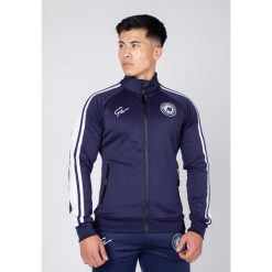 Bluza fitness męska Gorilla Wear Stratford Jacket. Niebieskie bluzy męskie GORILLA WEAR, m, bez wzorów, bez kaptura, na fitness i siłownię. Za 349.00 zł.