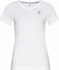 Koszulka tech. damska Odlo T-shirt crew neck s/s F-DRY. Białe koszulki sportowe damskie Odlo, l, bez wzorów, z materiału, bez kołnierzyka, bez ramiączek, trekkingowe. Za 239.99 zł.