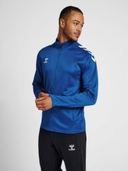 Bluza sportowa dla dorosłych Hummel Core XK Poly Zip Sweat. Niebieskie bluzy sportowe damskie Hummel, l, bez wzorów, z dresówki, bez kaptura, na golfa. Za 161.00 zł.