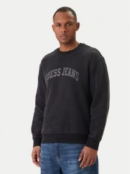 Guess Jeans Bluza M6GQA6 KCPR1 Czarny Regular Fit. Czarne bluzy męskie Guess Jeans, m, z aplikacjami, z bawełny, bez kaptura. Za 349.99 zł.