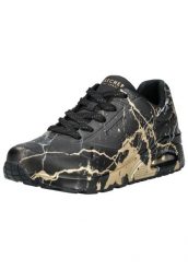Buty do chodzenia damskie Skechers Street Uno. Czarne obuwie sportowe damskie Skechers, bez wzorów, z materiału, trekkingowe. Za 422.00 zł.