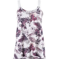 Top z roślinnym nadrukiem bonprix biały z nadrukiem. Topy damskie marki bonprix. Za 34.99 zł.