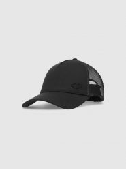 4F Czapka z daszkiem trucker uniseks - czarna S/M. Czarne czapki i kapelusze damskie 4f, na lato, z aplikacjami, z elastanu, sportowe. W wyprzedaży za 59.99 zł.
