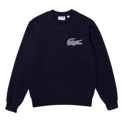 Bluza męska Lacoste SH2655. Niebieskie bluzy męskie Lacoste, m, bez wzorów, z bawełny, bez kaptura. Za 437.00 zł.