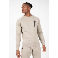 Newark Sweatshirt - Beżowy. Brązowe bluzy męskie GORILLA WEAR, s, bez wzorów, bez kaptura. Za 277.00 zł.
