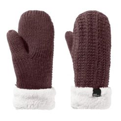 Rękawiczki turystyczne zimowe damskie Jack Wolfskin Highloft Knit Mitten. Czerwone rękawiczki damskie Jack Wolfskin, na zimę, bez wzorów, z poliesteru, sportowe. Za 108.64 zł.
