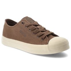 Trampki damskie Big Star, cholewka z materiału tekstylnego klasyczne sznurowanie zaokrąglony gumowy nosek, brązowe, TT274123. Brązowe półbuty damskie Big Star, bez wzorów, z gumy, klasyczne, bez obcasa, bez zapięcia. Za 107.90 zł.