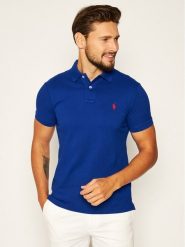 Polo Ralph Lauren Polo Core Replen 710795080001 Niebieski Slim Fit. Niebieskie koszulki polo męskie Polo Ralph Lauren, m, bez wzorów, z bawełny, bez ramiączek. Za 569.99 zł.