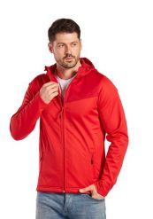 Kurtka Erima Softshell Performance. Czerwone kurtki męskie Erima, m, bez wzorów, z materiału, z kapturem. Za 235.40 zł.