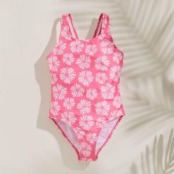 Kostium kąpielowy dla dzieci Katrisse. Czerwone stroje kąpielowe dla dziewczynek Regatta, bez wzorów, z elastanu. Za 80.00 zł.
