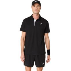 Polo Asics Court. Czarne koszulki polo męskie Asics, bez wzorów, sportowe, bez ramiączek. Za 223.50 zł.