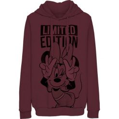 Bluza z kapturem i nadrukiem Myszki Minnie bonprix czerwony klonowy. Czerwone bluzy damskie bonprix, bez wzorów, z dzianiny, z kapturem. Za 109.99 zł.