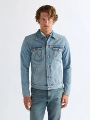 MESKA KURTKA WRANGLER DENIM JACKET THUNDER 112378497. Kurtki męskie Wrangler, l, bez wzorów, z denimu, bez kaptura. Za 299.99 zł.