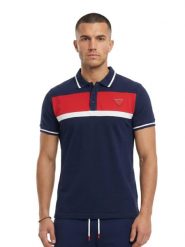 Męska koszulka sportowa polo. Niebieskie koszulki polo męskie LEONE 1947 APPAREL, m, bez wzorów, sportowe, bez ramiączek. Za 235.76 zł.