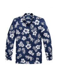 Polo Ralph Lauren Koszula 710B14227001 Granatowy Classic Fit. Niebieskie koszule męskie Polo Ralph Lauren, m, bez wzorów, ze lnu, bez kołnierzyka, bez ramiączek. Za 636.99 zł.