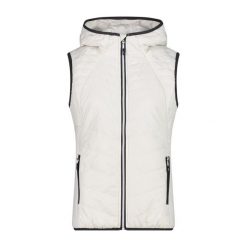 Damska kurtka bez rękawów z kapturem CMP. Białe kurtki damskie CMP, bez wzorów, z puchu, z kapturem. Za 297.50 zł.