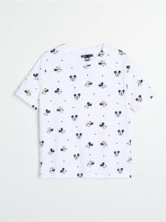 Bawełniana koszulka ze wzorem Minnie and Mickey - wielobarwny. T-shirty damskie Sinsay, l, bez wzorów, z bawełny, bez kołnierzyka. Za 25.99 zł.