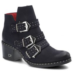 Granatowe Botki Carinii Damskie Stylowe Buty. Niebieskie kozaki damskie Carinii, bez obcasa. Za 269.00 zł.