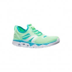 Buty damskie do szybkiego marszu PW 500 Fresh w kolorze zielonym. Zielone obuwie sportowe damskie NEWFEEL, bez wzorów, z poliesteru, na fitness i siłownię, Adidas Advantage. W wyprzedaży za 59.99 zł.