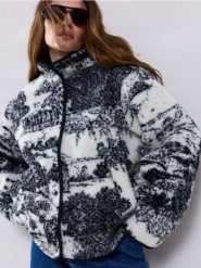 Kurtka sherpa ze stójką na zamek - wielobarwny. Kurtki damskie Sinsay, l, bez wzorów, bez kaptura. Za 89.99 zł.