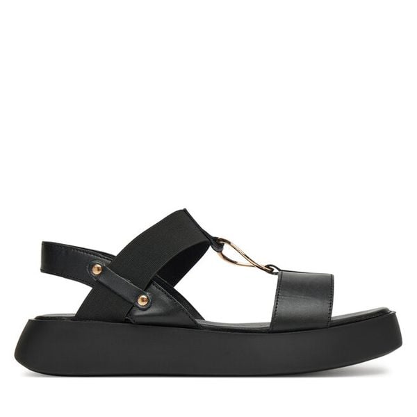Sandały Lasocki. Czarne sandały damskie Lasocki, bez wzorów, bez obcasa, na płaskiej podeszwie, bez zapięcia. Za 169.99 zł.