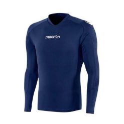 Dżersej z długim rękawem Macron saturn. Niebieskie koszulki sportowe męskie Macron, bez wzorów, z dżerseju, bez kołnierzyka, bez ramiączek, do piłki nożnej. Za 245.00 zł.