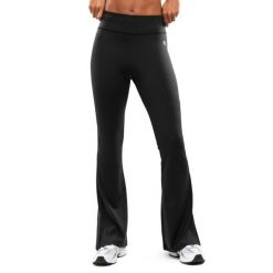 Damskie legginsy sportowe z rozszerzaną nogawką Fitness Siroko Icardi Black. Czarne legginsy sportowe damskie SIROKO, l, bez wzorów, z tkaniny, z podwyższonym stanem, na fitness i siłownię. Za 176.00 zł.