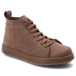 Trzewiki damskie Ravini o sznurowanym fasonie z wysoką cholewką i grubą podeszwą brązowe, 8905 Brown Nubuck. Brązowe kozaki damskie Ravini, z jeansu, przed kolano, bez obcasa. Za 329.00 zł.
