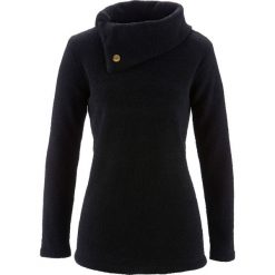 Sweter bonprix czarny. Czarne swetry damskie bonprix, z materiału, ze stójką. Za 74.99 zł.