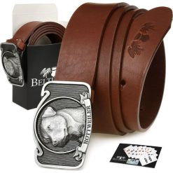 Beltimore Beltimore skórzany pasek męski koniak szeroki premium W24. Paski damskie Beltimore, bez wzorów. Za 82.49 zł.