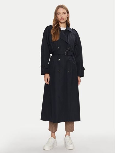 Tommy Hilfiger Trencz WW0WW45918 Granatowy Oversize. Niebieskie płaszcze damskie Tommy Hilfiger, l, bez wzorów, z bawełny, bez kaptura. Za 869.99 zł.