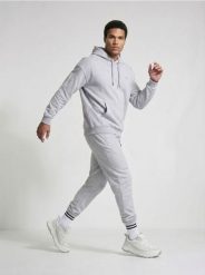 Bluza sportowa z kapturem SNSY PERFORMANCE - szary. Szare bluzy sportowe męskie Sinsay, l, bez wzorów, z kapturem. Za 79.99 zł.