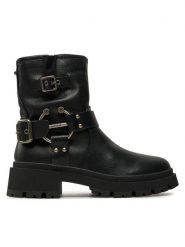 MEXX Botki MI001713043W Czarny. Czarne botki damskie Mexx, ze skóry, bez obcasa, na płaskiej podeszwie, bez zapięcia. Za 379.99 zł.