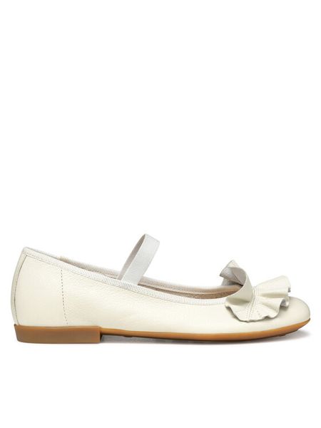 Geox Baleriny Jr Plie' J5555A 85 C1000 S Biały. Białe baleriny dziewczęce Geox, bez wzorów, ze skóry, bez zapięcia. Za 179.99 zł.