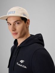 4F Czapka z daszkiem strapback męska - beżowa S/M (58cm). Brązowe czapki i kapelusze męskie 4f, bez wzorów, z bawełny. Za 69.99 zł.