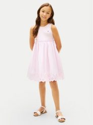 Tommy Hilfiger Sukienka letnia KG0KG09148 Różowy jasny Regular Fit. Czerwone sukienki dla dziewczynek Tommy Hilfiger, na lato, bez wzorów, z bawełny, bez ramiączek. Za 309.99 zł.