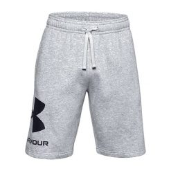 Spodenki fitness męskie Under Armour Rival Fleece. Szare buty sportowe męskie Under Armour, bez zapięcia, na fitness i siłownię. Za 159.99 zł.