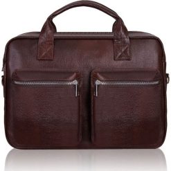Torba męska skórzana TIZANO TM03 czekolada. Brązowe torby na laptopa męskie TIZANO, bez wzorów, ze skóry. Za 384.00 zł.