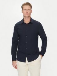 Calvin Klein Koszula LV04LB145G Granatowy Slim Fit. Niebieskie koszule męskie Calvin Klein, m, bez wzorów, z bawełny, biznesowe, bez kołnierzyka, bez ramiączek. Za 299.99 zł.