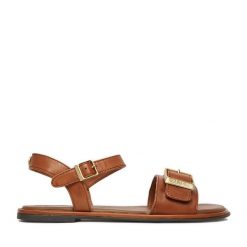 Sandały U.S. Polo Assn. Brązowe sandały damskie U.S. Polo Assn., bez wzorów, bez obcasa, na płaskiej podeszwie, bez zapięcia. Za 299.99 zł.