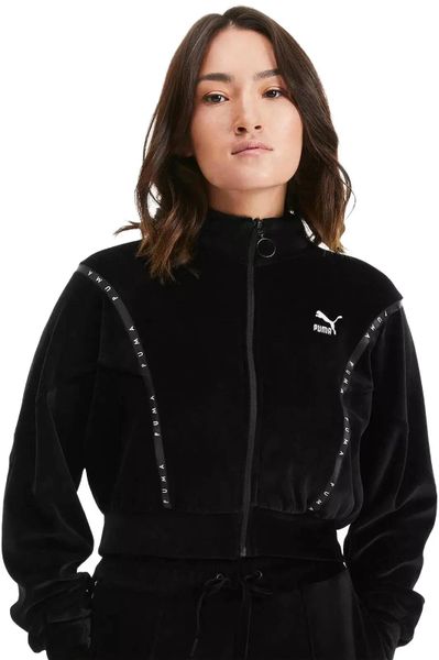 Bluza damska PUMA Cropped Velour. Bluzy damskie Puma, m, bez wzorów, z dresówki, bez kaptura. Za 192.84 zł.