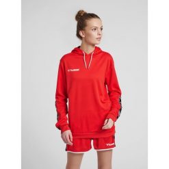 Bluza damska z kapturem Hummel hmlAUTHENTIC Poly. Czerwone bluzy sportowe damskie Hummel, bez wzorów, na fitness i siłownię. Za 198.45 zł.