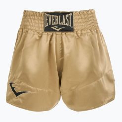 Spodenki treningowe Everlast Muay Thai. Żółte krótkie spodenki sportowe męskie Everlast, l, bez wzorów, z materiału, na fitness i siłownię. Za 229.99 zł.