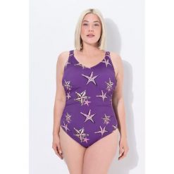 Damskie Strój kąpielowy rozgwiazdy miękkie miseczki dekolt w serek. Fioletowe kostiumy jednoczęściowe damskie Ulla Popken, plus size, bez wzorów, z elastanu, sportowe, plus size, do pływania. W wyprzedaży za 191.99 zł.