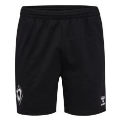 Krótka koszulka Werderu Brema 2024/25. Czarne koszulki sportowe damskie Hummel, bez wzorów, bez kołnierzyka, bez ramiączek, do piłki nożnej. Za 279.50 zł.