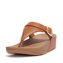 Chaussons FitFlop Lulu réglables cuir. Brązowe klapki damskie FIT FLOP, bez wzorów, bez obcasa. Za 464.00 zł.