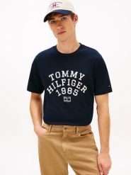 Tommy Hilfiger Koszulka Mężczyźni Bawełna niebieski, XL. Niebieskie koszulki sportowe męskie Tommy Hilfiger, m, bez wzorów, z bawełny, bez kołnierzyka, bez ramiączek. Za 139.95 zł.