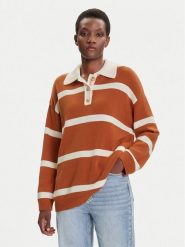 Gant Sweter 4805341 Brązowy Relaxed Fit. Brązowe swetry damskie GANT, l, bez wzorów, z bawełny, bez kołnierzyka, bez ramiączek, bez kaptura. Za 709.99 zł.